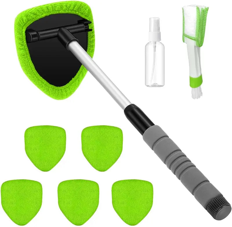 Extendable Windshield Cleaning Tool & Microfiber Car Window Kit