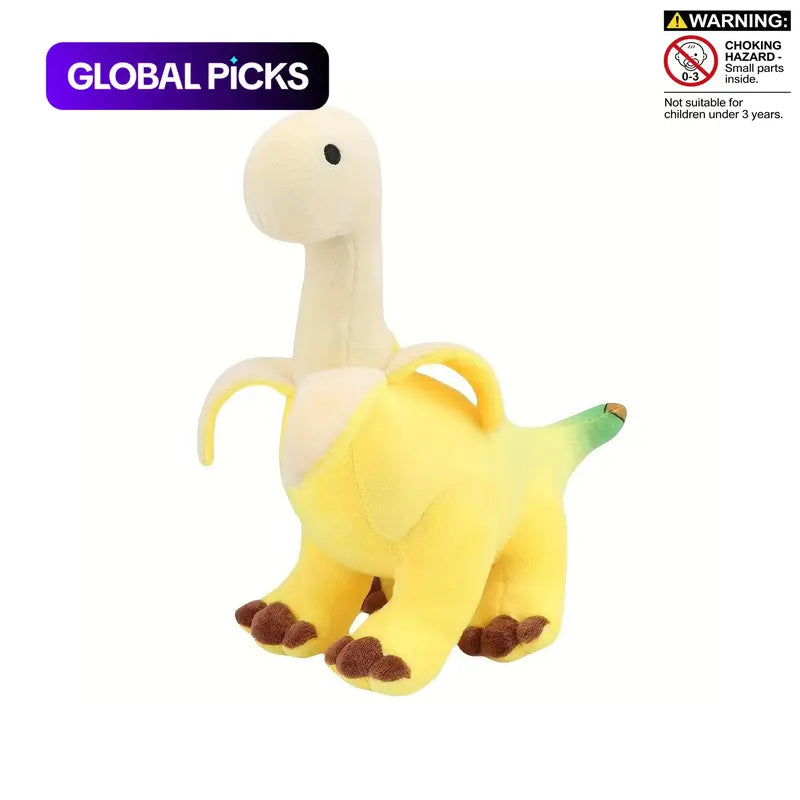 Banana Brontosaurus Plushie Toy for Cuddles & Decor