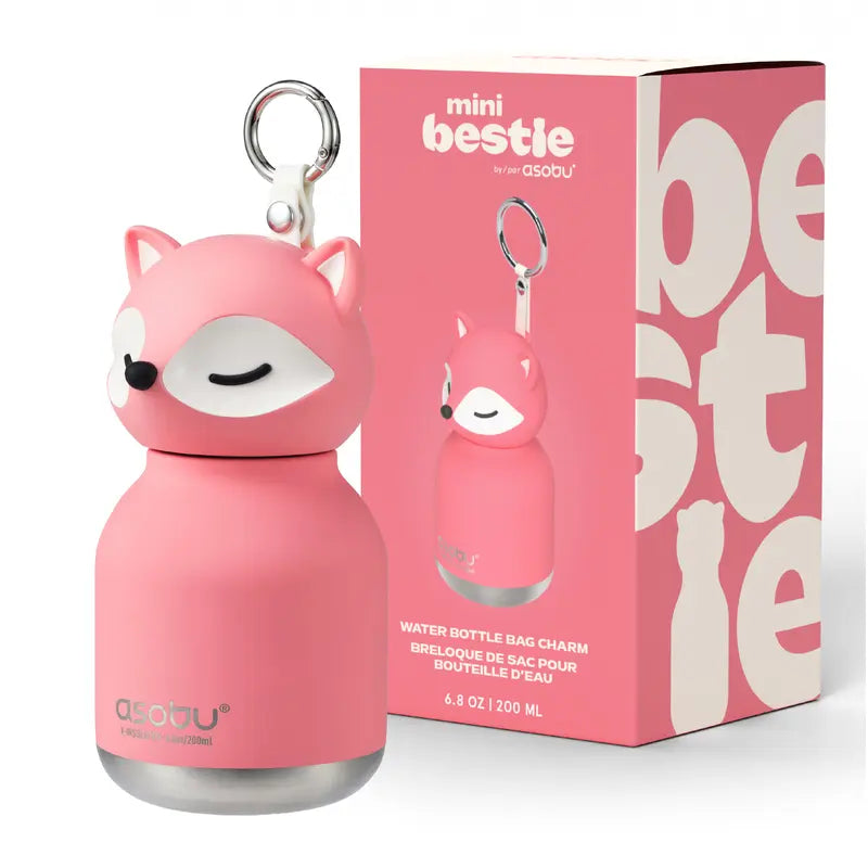 Mini Animal Stainless Steel Water Bottle with Backpack Clip Ring