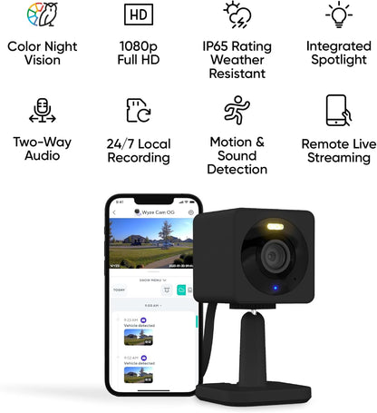 24/7 Live 1080p Smart Security Camera with Color Night Vision & Instant Spotlight