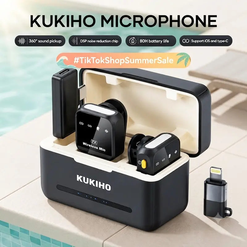 Studio-Quality Wireless Lavalier Microphone with Charging Case