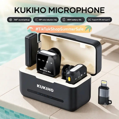 Studio-Quality Wireless Lavalier Microphone with Charging Case