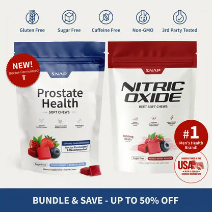 Restore Peak Vitality with Dual-Action Prostate Support and Nitric Oxide Boost Soft Chews