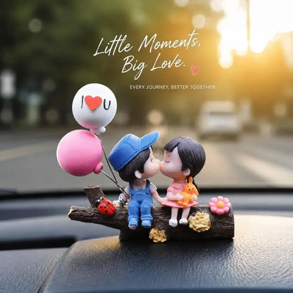 Cute Romantic Cartoon Couple Car Dashboard Ornament Figurine