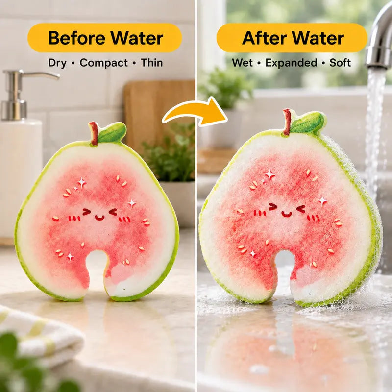 Water Activated Cellulose Sponge For Non Scratch Scrubbing
