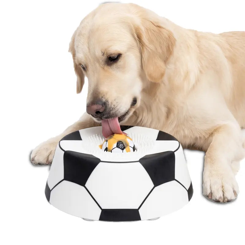 Interactive Soccer Dog Lick Bowl Slow Feeder For Anxiety Relief