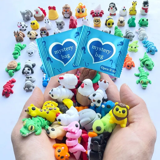 3D Printed Articulated Animal Mystery Blind Bag Set