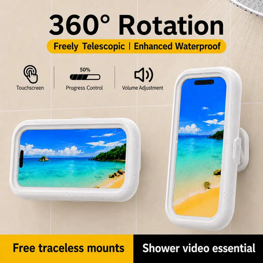 360° Rotating Waterproof Shower Phone Holder Mount