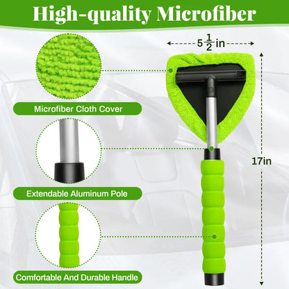 Windshield Cleaning Wand – 180° Pivoting Extendable Handle For Crystal-Clear Safety
