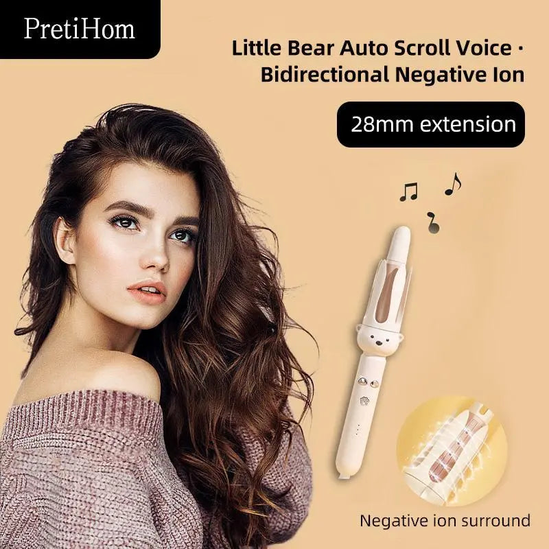 Effortless Glamour: 32mm Automatic Rotating Hair Curler Stick