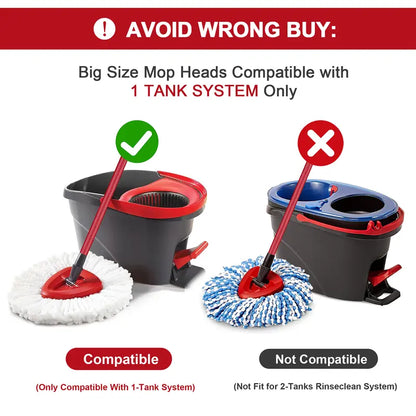 Microfiber Spin Mop Refills & Base Scrub Brush Set