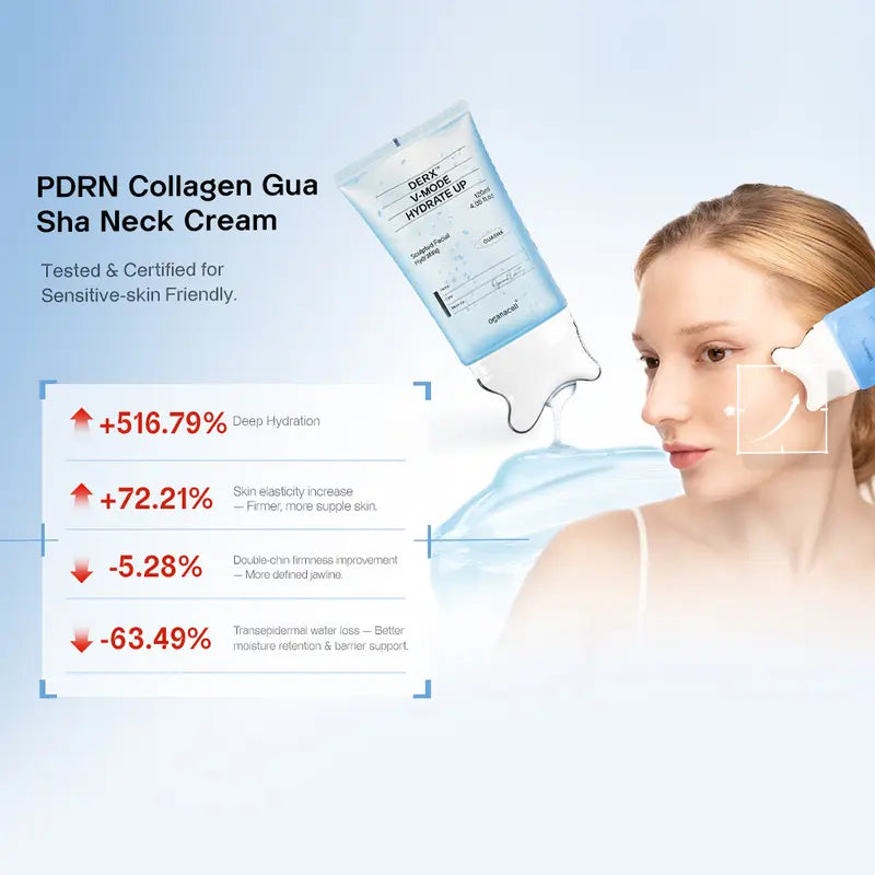 Sculpt Jawline & Firm Skin with Built-In Gua Sha Peptide Cream