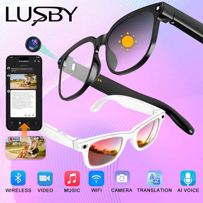 Smart AI Camera Glasses – 4K POV Recording With Translation, Voice AI & Object Recognition