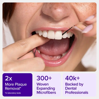 Expanding Black Dental Floss with Watermelon Mint