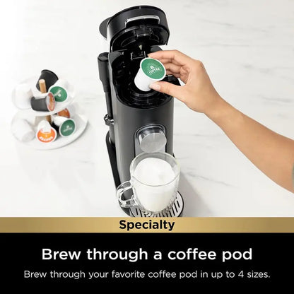 Single-Serve Pods & Grounds Specialty Coffee Maker with Milk Frother