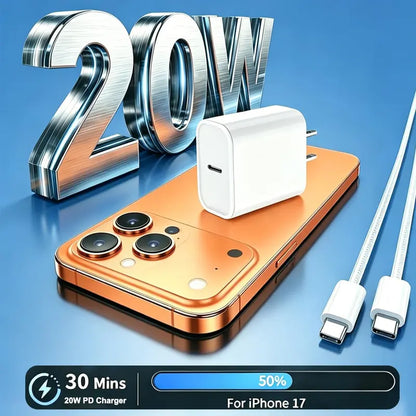 Ultra Fast USB-C Wall Charger Block with 6FT Braided Cable Set