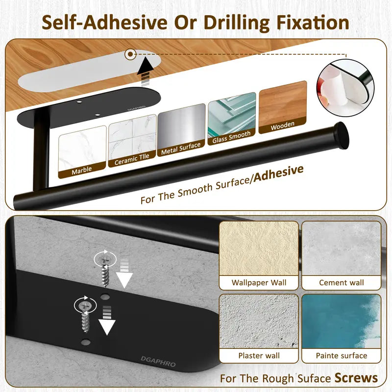 Adhesive Under Cabinet Paper Towel Holder for Storage