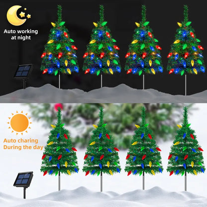 Solar-Powered Outdoor Christmas Tree Lights with Multicolor Strawberry Bulbs