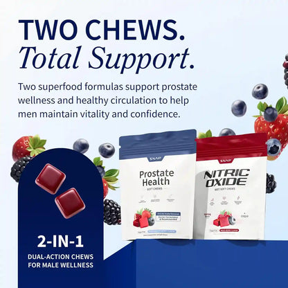 Restore Peak Vitality with Dual-Action Prostate Support and Nitric Oxide Boost Soft Chews