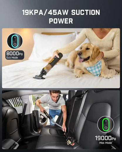 Handheld Cordless Vacuum – 19,000Pa Hurricane Suction For Instant Car & Home Deep Cleaning