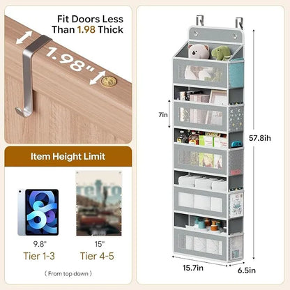 Over-The-Door Organizer – 6-Tier Anti-Tilt Design For 44 lb Heavy-Duty Storage
