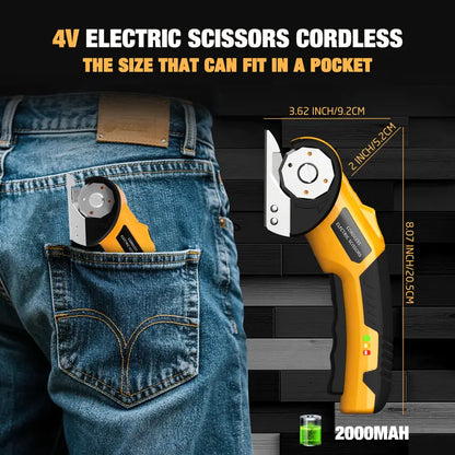 Electric Scissors – Cordless 4V Power For Effortless Heavy-Duty Cutting