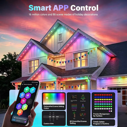 Permanent Outdoor Eave Lights Waterproof Smart Roof Lighting