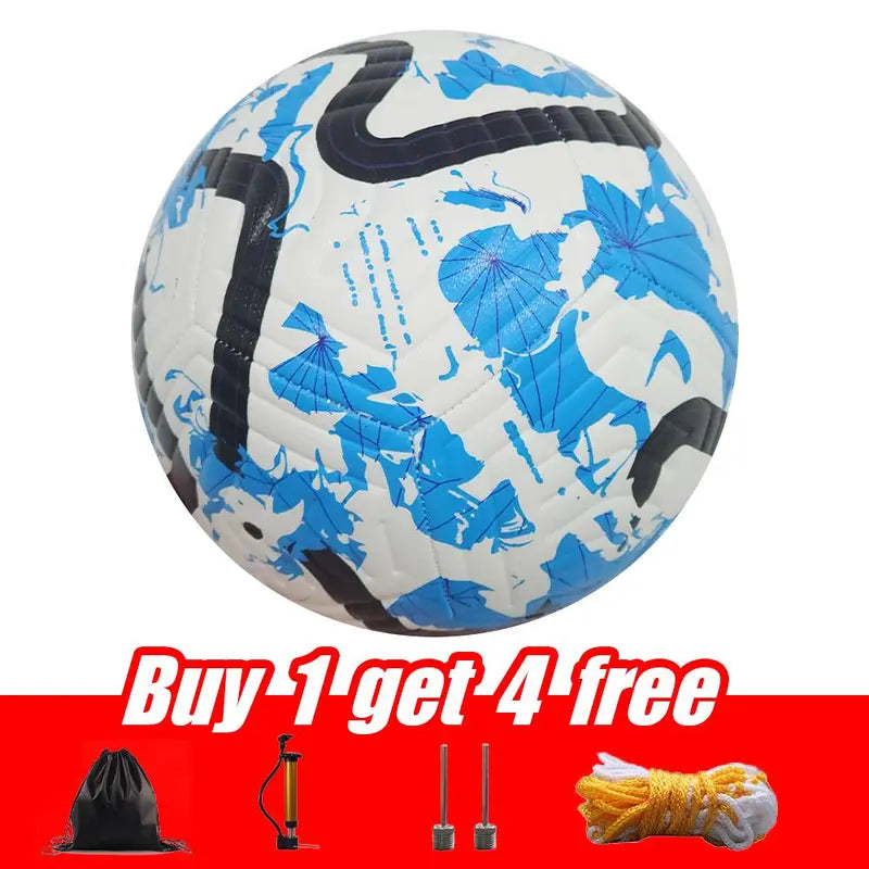 Seamless Thermal Bonded Size 5 Official Match Soccer Ball with Pump Kit