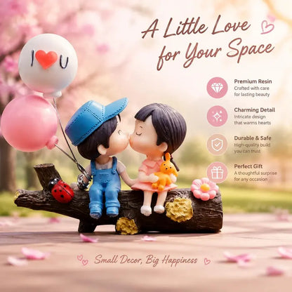 Cute Romantic Cartoon Couple Car Dashboard Ornament Figurine