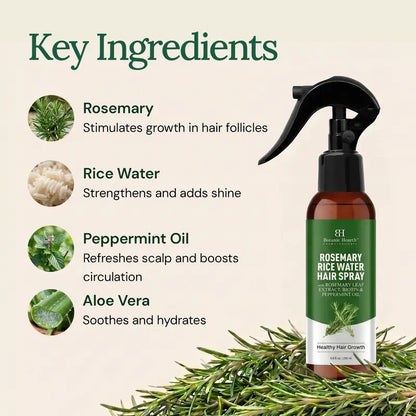 Rosemary Rice Water Spray For Stronger Fuller Hair Growth