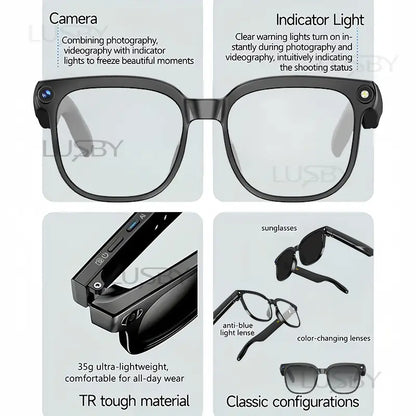 Smart AI Camera Glasses – 4K POV Recording With Translation, Voice AI & Object Recognition