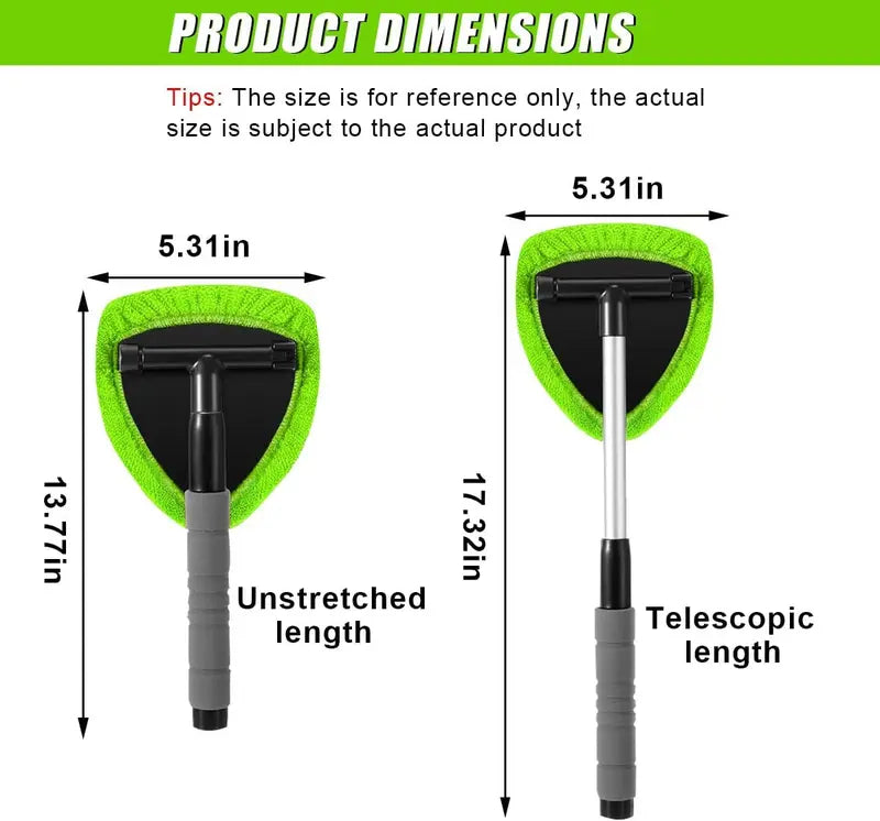Extendable Windshield Cleaning Tool & Microfiber Car Window Kit