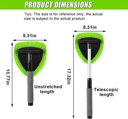 Extendable Windshield Cleaning Tool & Microfiber Car Window Kit