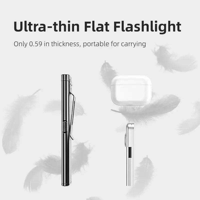 Compact EDC LED Pocket Work Light Rechargeable Flashlight