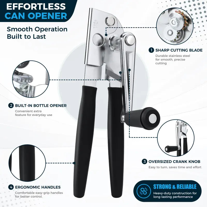 Heavy-Duty Manual Can Opener for Zero Strain