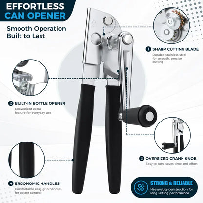 Heavy-Duty Manual Can Opener for Zero Strain