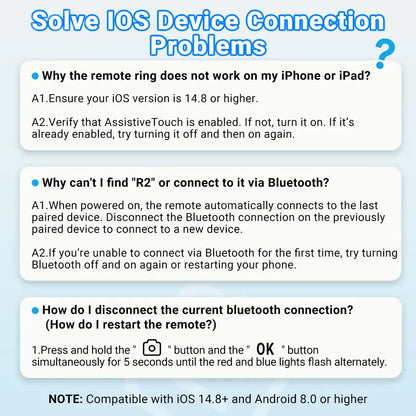 Wireless Bluetooth Ring Video Remote Controller