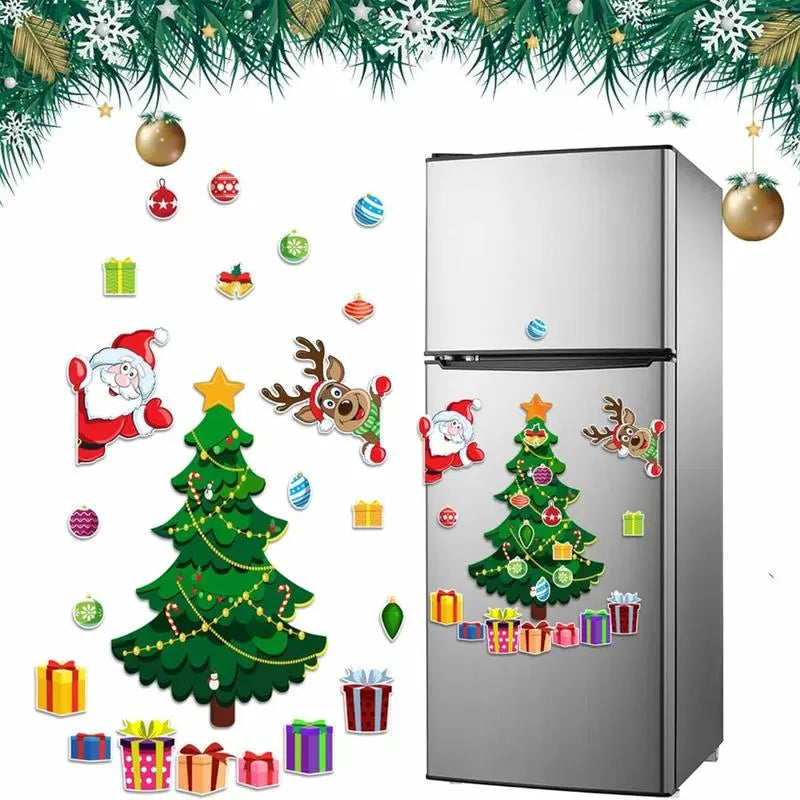 DIY Christmas Refrigerator Magnets Set for Festive Home Holiday Decor