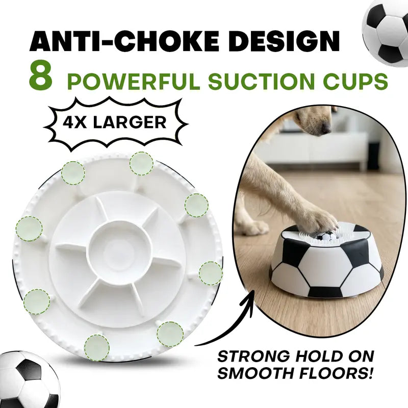 Interactive Soccer Dog Lick Bowl Slow Feeder For Anxiety Relief