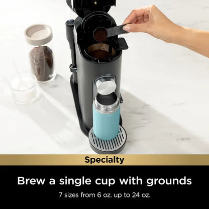 Single-Serve Pods & Grounds Specialty Coffee Maker with Milk Frother