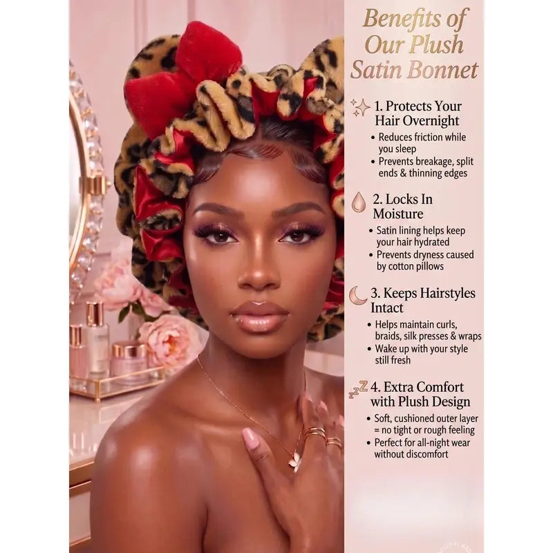 Satin Silk Bonnet for Frizz-Free Curly Hair Protection