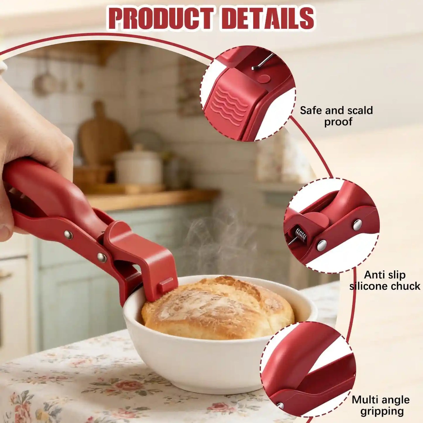 Multi-Functional Plate Gripper – Heavy-Duty Silicone Waves For Instant Anti-Scald Protection