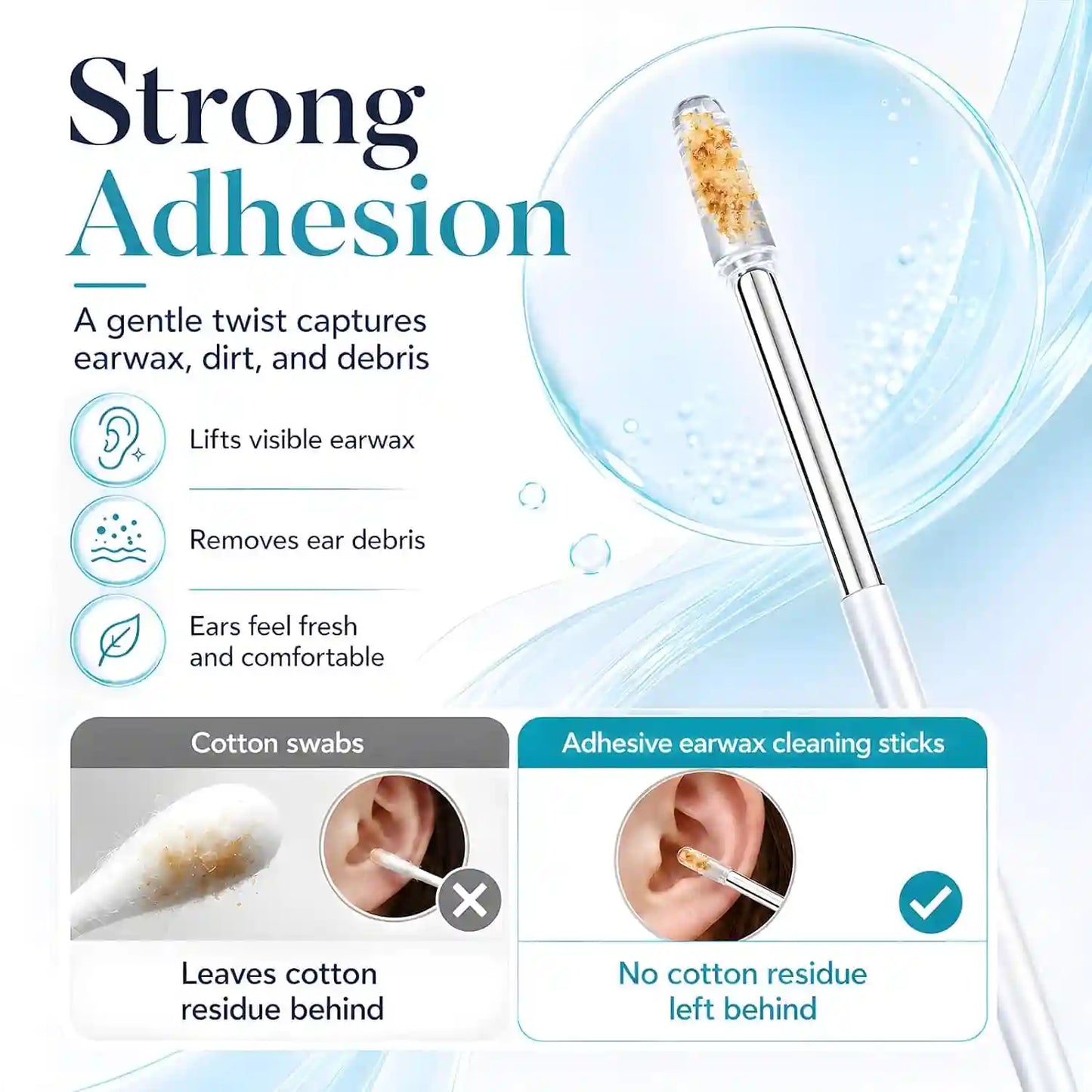 Sticky Ear Cleaning Stick for Gentle Earwax Removal and Clearer Hearing Comfort