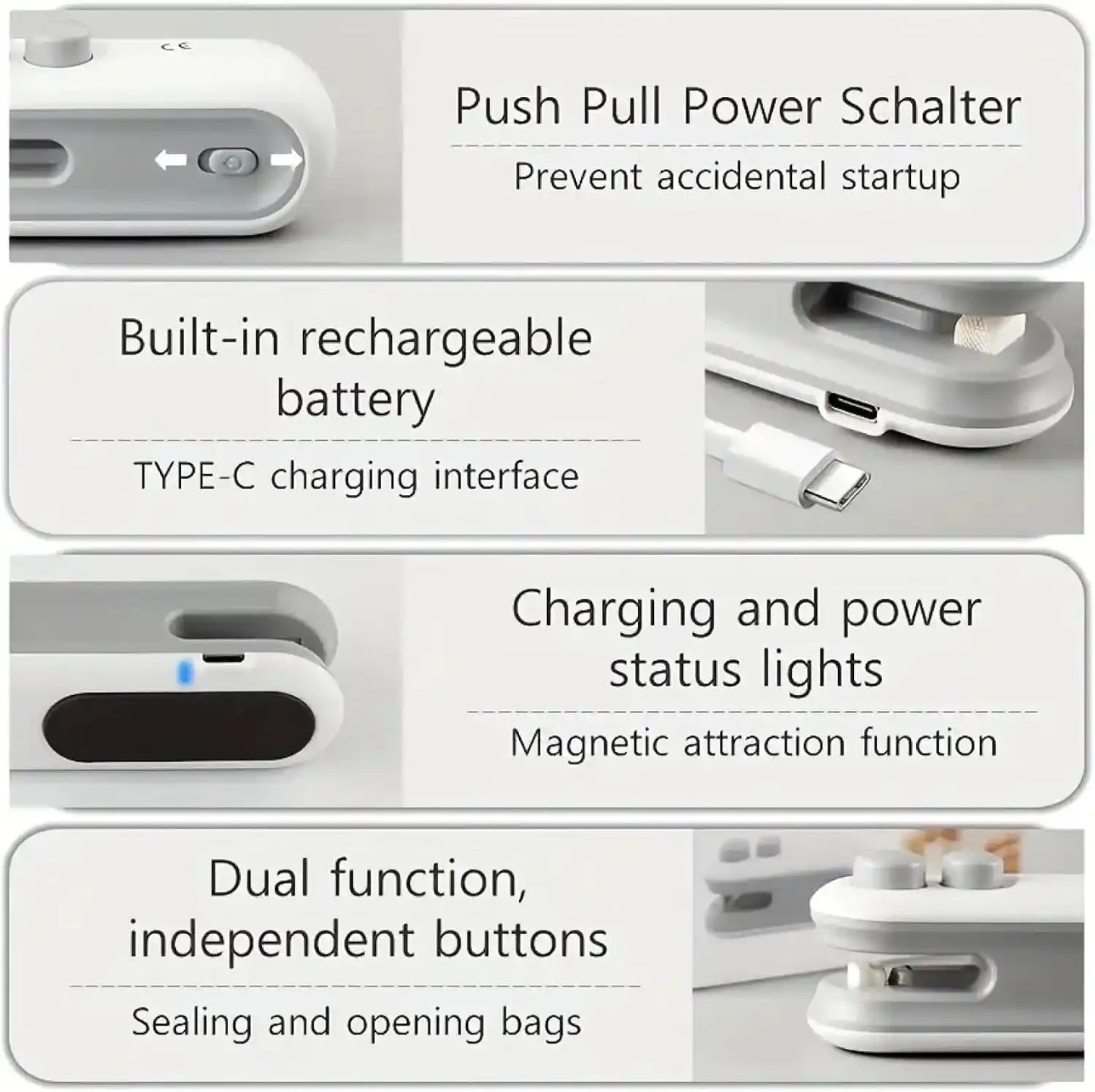 Bag Sealer – 2-in-1 Instant Heat Tech For Locking Food Freshness