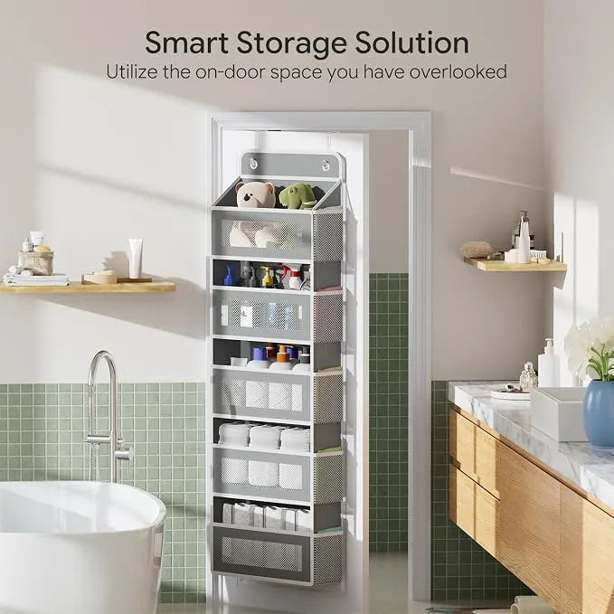 Over-The-Door Organizer – 6-Tier Anti-Tilt Design For 44 lb Heavy-Duty Storage