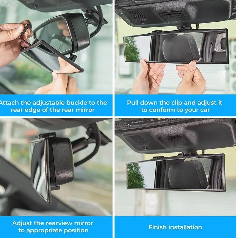 Crystal Clear Panoramic Rearview Mirror | 2 Pack per Set