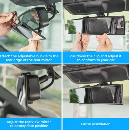Crystal Clear Panoramic Rearview Mirror | 2 Pack per Set