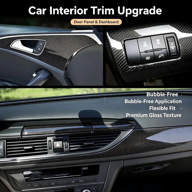 6D Gloss Carbon Fiber Vinyl Wrap Film for Car Interior and Exterior