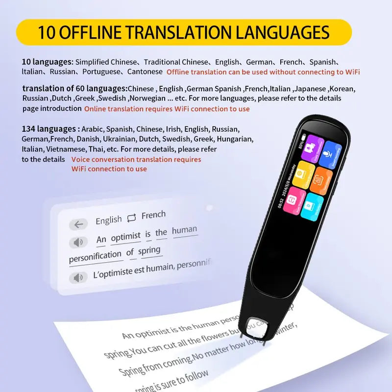 Smart Translation Pen – 1-Second AI Scanning For Instant Global Content Understanding