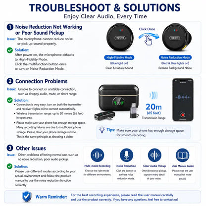 Wireless Plug & Play Noise-Canceling Lavalier Microphone